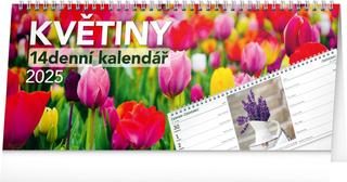 Kalendár stolný: Květiny 2025 14denní – stolní kalendář